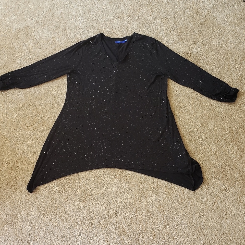 Black sparkly long sleeve top